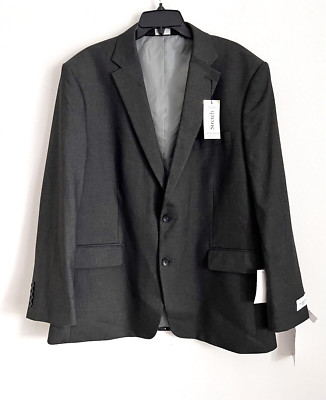 JM Haggar Men's Premium Stretch Classic Fit Suit Jacket Sz 44L In Dark Gray $220