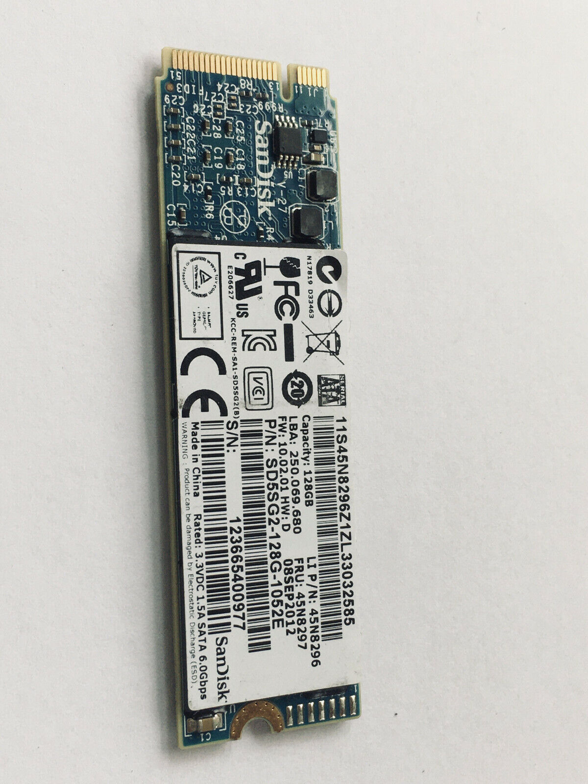 SSD 128GB SD5SG2-128G-1052E for Lenovo Thinkpad X1 Carbon laptop LI P/N:45N8296