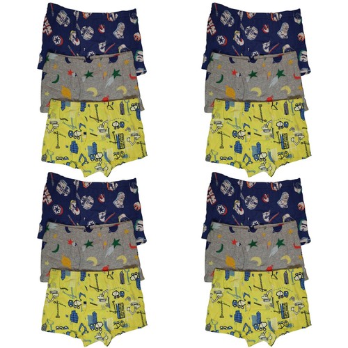 12 Pack Cotton Toddler Little Boys Kids Underwear Underpants Boxer Briefs 4T-8T - Picture 14 of 24
