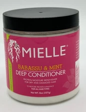 MIELLE Organic Babassu Oil & Mint Deep Conditioner For Dry & Damaged Hair 8 oz.