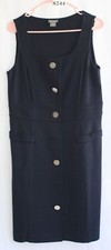 ANN TAYLOR DARK NAVY BLUE SIZE 8 BUTTON FRONT SLEEVELESS DRESS #8244