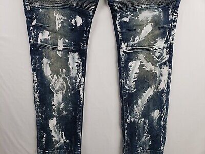 ROCKSTAR Jeans Mens Size 40 Graffiti Urban Biker Rocker Paint Spatter  Button Fly