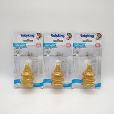 Lot Of 3 Baby King Latex Nipples Medium Flow 3 In Pack 9 Total
