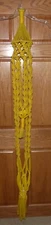 Vtg Retro 70’s MCM Yellow Macrame Plant Hanger Rope 70" Tall Double Pot Holder