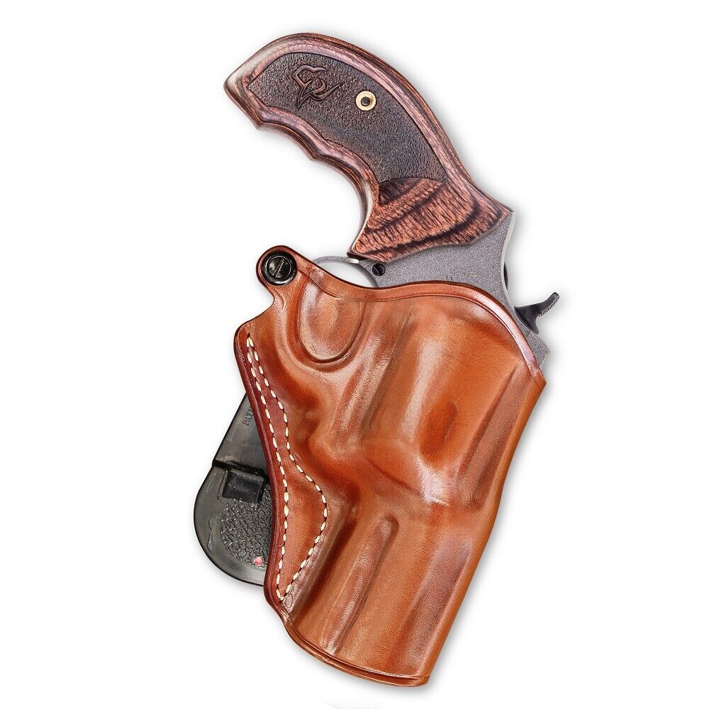 Leather Paddle Holster for Taurus Defender 856 38 Spl Revolver 6-Shot 3’’ #1603#