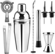 Cocktail Shaker Set, 8 Pezzi Da Kit Barman Professionale, 750Ml Attrezzatura Ba
