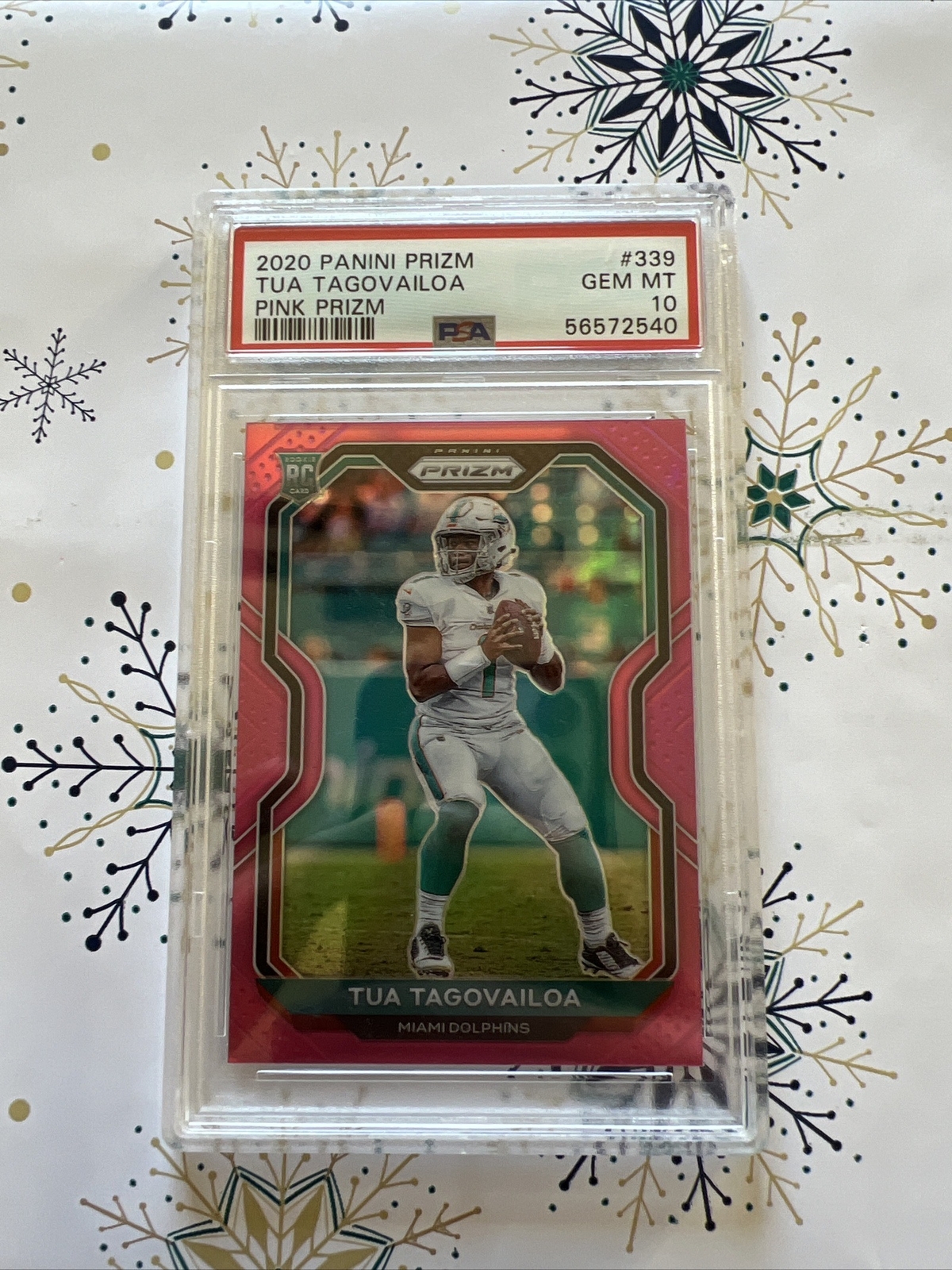 TUA TAGOVAILOA 2020 PANINI PRIZM #339 PINK PARALLEL ROOKIE RC PSA 10 GEM NFL