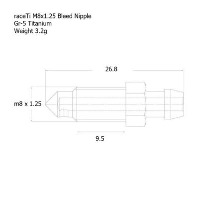 KTM Titanium Bleed Nipple Screw M8 x 1.25 61013020100 Ti Caliper
