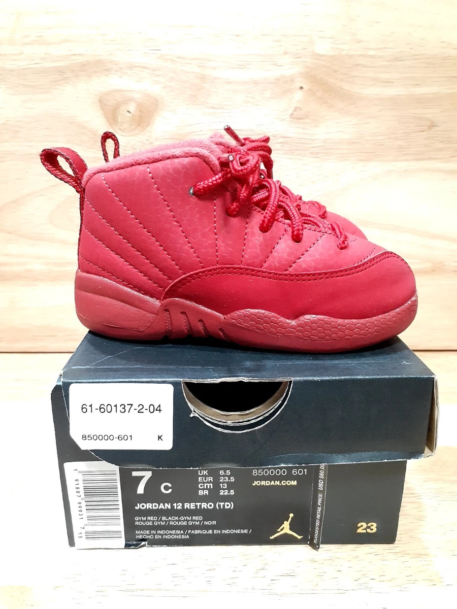 Nike Air Jordan 12 XII Retro TD Bulls Gym Red 850000 601 Toddler Size 7C