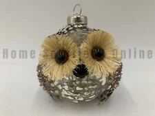 West Elm Mercury Glass Owl Christmas Holiday Ornament #F105