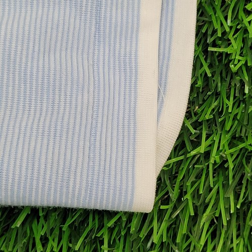 Vintage 90s Knights-Bridge Polo Shirt XL 23x28 Light Blue Yellow White Stripped - Picture 4 of 11