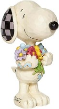 Enesco Peanuts by Jim Shore Snoopy Holding Spring Flowers Miniature Figurine
