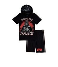 New Boy's Star Wars Darth Vader Hooded T-Shirt  Shorts 2pc Outfit