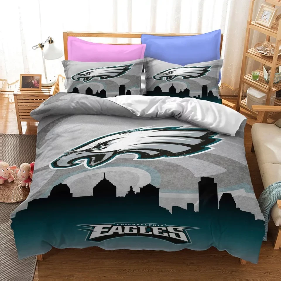 3D Gift Idea For Fans, Philadelphia Football Eagles Bedding Duvet Covers Set (4pcs)