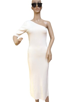 Zara Cream Asymmetric Knit Dress, NWT, S