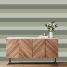 World of Wallpaper Stripe Wallpaper Horizontal Vertical AF0017 Green/Sage/Olive