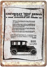 Metal Sign - 1922 For Chevrolet 490 Sedan Ad - Vintage Look Reproduction A10274