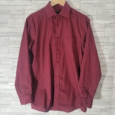 Mens GEORGE Dress Shirt Red Neck 15 Long Sleeved Lightweight Formal