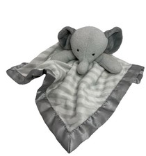 Cloud Island Elephant Blanket Lovey Plush Gray White Striped Target Nursery 8