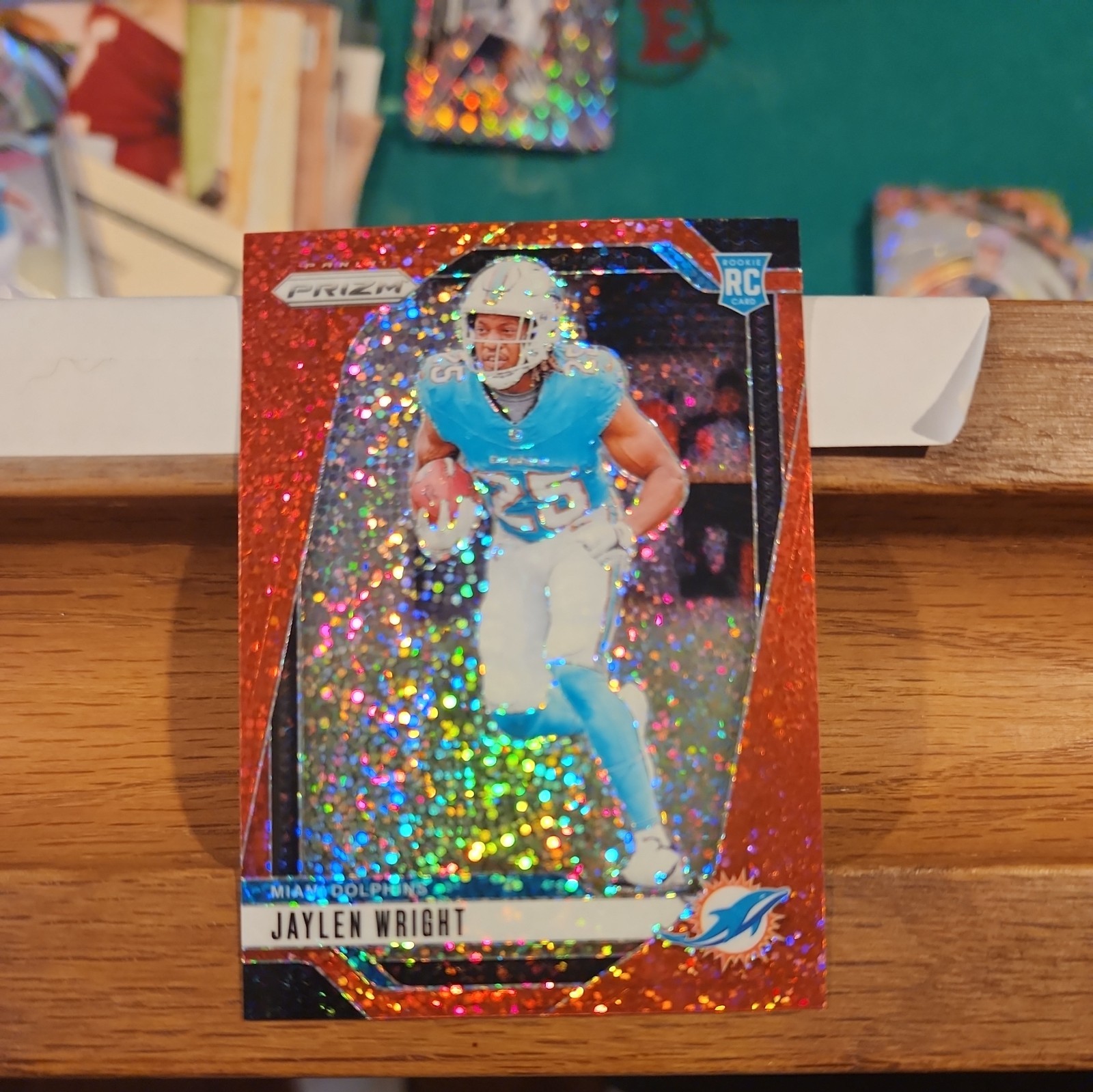 2024 Jaylen Wright (Miami Dolphins) Panini Prizm Red Sparkle Prizm #348 RC SSP
