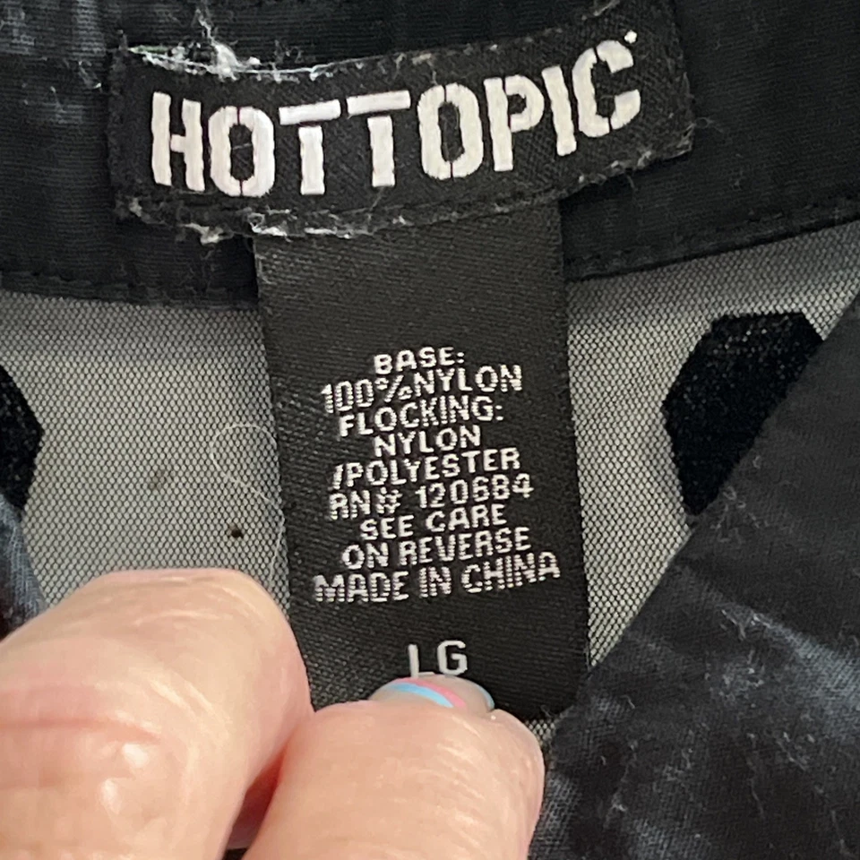 Blusa Hot Topic Para Mujer L Negra Transparente Burnout Terciopelo Ataúd Gótico Grunge Bruja Foto 4 de 4