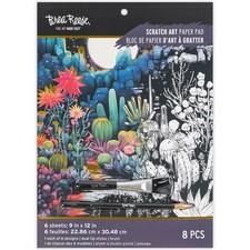 Scratch Art Paper Pad Magical Vistas 12 Sheets 8x8 Adult Craft
