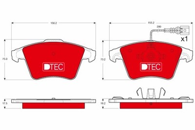 GDB1556DTE TRW Brake Pad Set, Disc Brake for VW