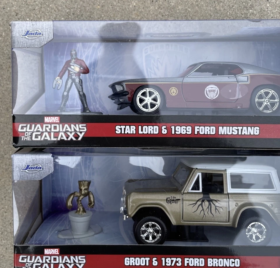 Jada Marvel Guardians of the Galaxy Groot & Star Lord Ford Bronco & Mustang Set - Image 3 of 3