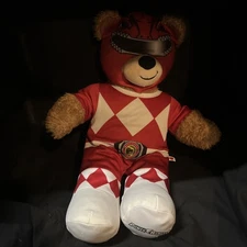2017 Build A Bear Red Mighty Morphing Power Ranger Bear 17" Plush