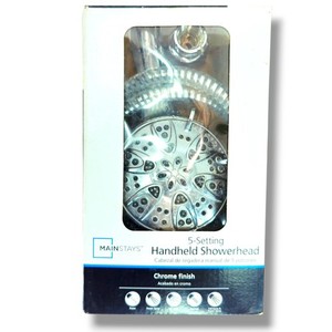 Mainstays 5-Setting Hand Held Shower Head W/ 60" Hose Chrome Style Massager