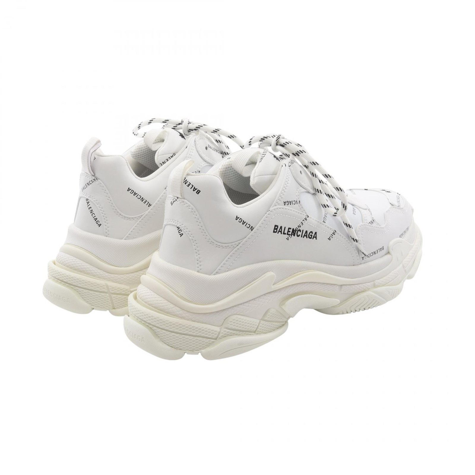 BALENCIAGA Triple S sneakers 536737 leather White Black #44 Used mens thumbnail 2