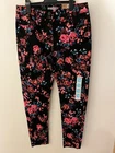 Women’s Ladies M&S Black Floral Stretch Jeggings Size 14 BNWT