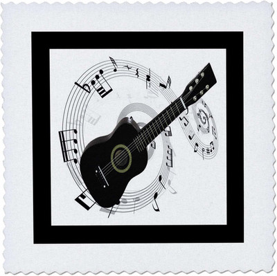 Qs_50912_1 Music Notes N Guitar Quilt Square, 10 by 10-Inch