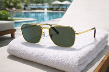 Ray-Ban New Caravan Polished Gold/Green Classic 58mm Sunglasses RB3636 919631 58