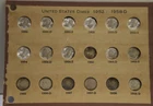 (18) Gem Unc Roosevelt Dimes 1952-1958 in Old Card Nice!!!