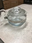 Vintage Pyrex Flame ware 6 Cup Teapot With Lid  8446 Used