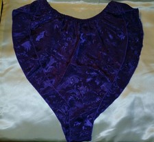 Vintage 80s Victorias Secret Purple Satin Hi-Cut Frilly French Panties EUC S