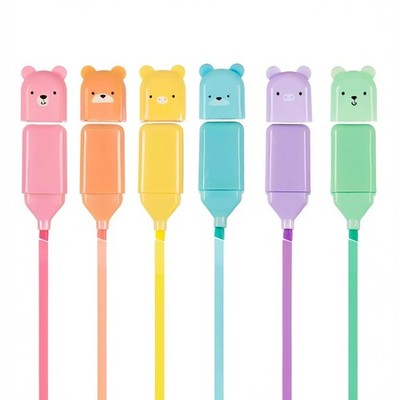 6 Pcs Mini Highlighter Pens, Mini Bear Highlighters Assorted Macaron Colors, ...