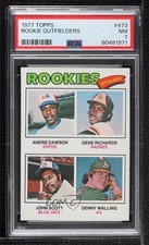1977 Topps Rookie Outfielders Andre Dawson Gene Richards John Scott PSA 7 vk8