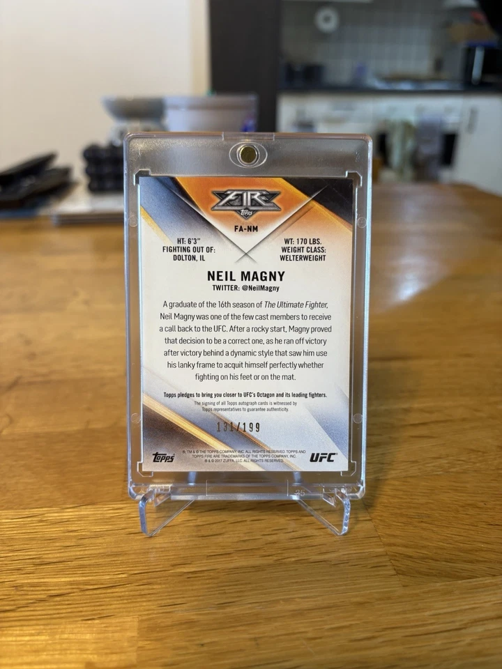 2017 Topps UFC Fire Fire Autographs Neil Magny #Fa-Nm/199 - Image 2 of 2