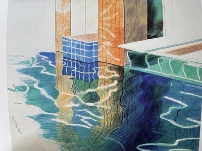 David Hockney Pool und Treppe ungerahmt wunderschön