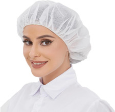 Hair Nets Disposable Bouffant Cap for Cooking Lab 24 Inch White 100 PCS
