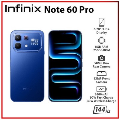 Infinix Note 60 Pro 5G BLUE 8GB+256GB Dual SIM Unlocked Android Cell Phone