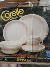 Vintage Corelle Livingware Set Woodland Brown Service For 4.    20pc.  Mib
