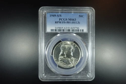 1949 S/S Franklin Half Dollar PCGS MS 63 RPM FS 501 (011.3) High Grade Half