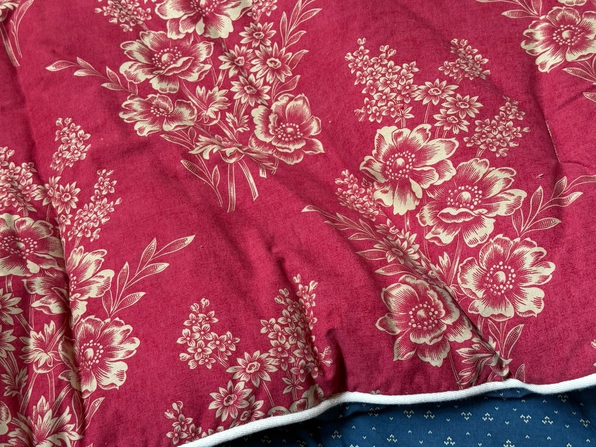 EUC! *RALPH Lauren CHAPS TELLURIDE Full Queen COMFORTER Red Blue