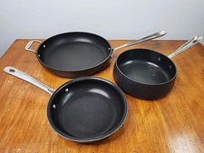 ALL-CLAD Cookware 3 Pc Nonstick 12" Skillet 8" Fry Pan 2.5 Qt Saucepan No Lids