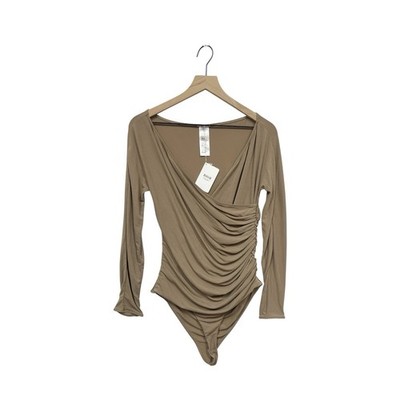 Wolford The Gathered Cache-Coeur Bodysuit Size L Large Brown