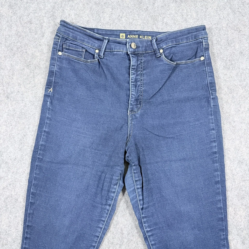 Anne Klein Skinny Ankle Jeans Women's Size 14 (Actual Fits W33xL27.5) Blue Denim - Image 2 of 4