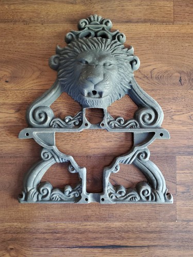 Rare Vintage Cast Iron French Lion Head Water Spout Feature For Pool or Fountain